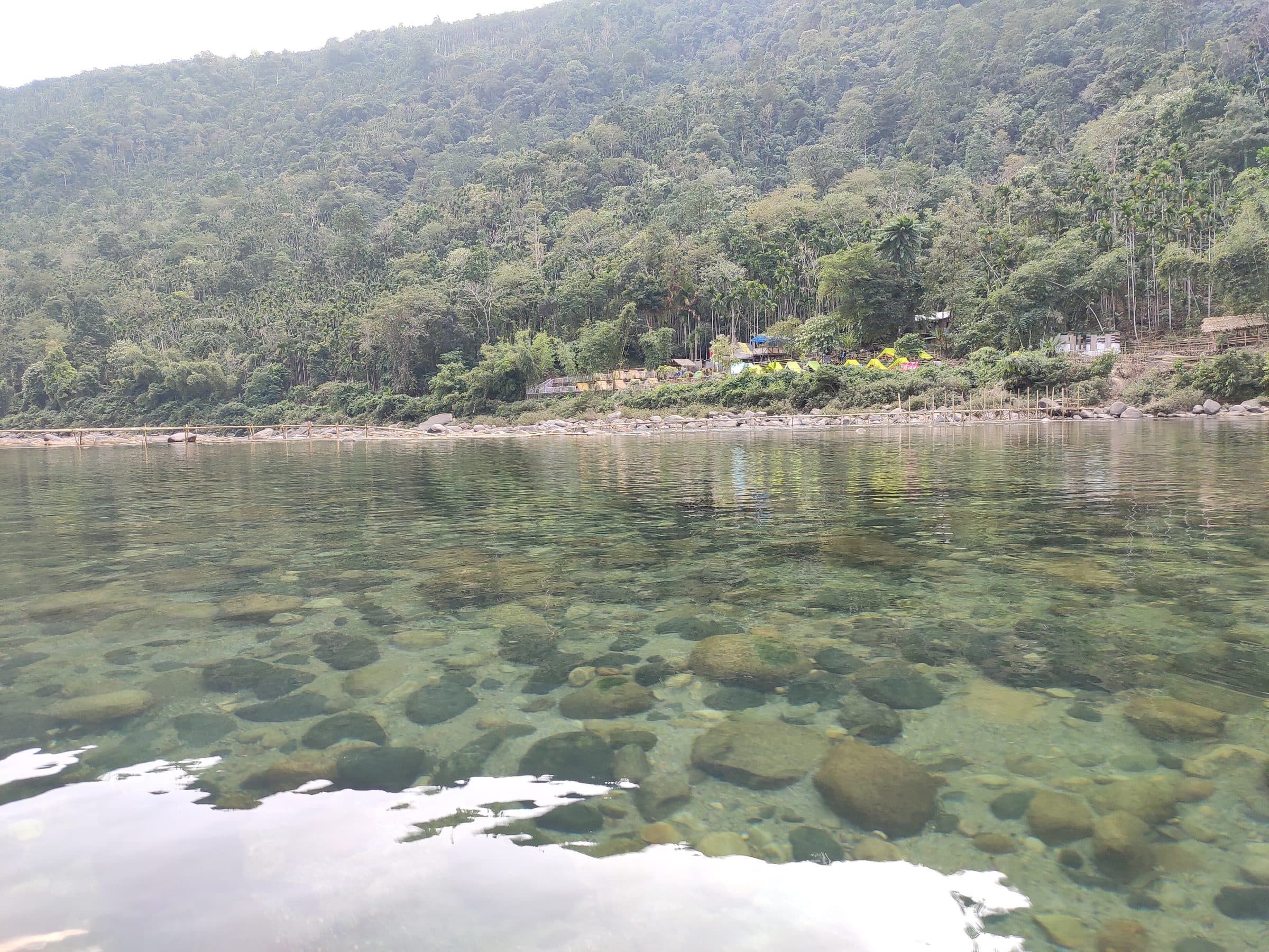 The clear Umngot river at Dawki